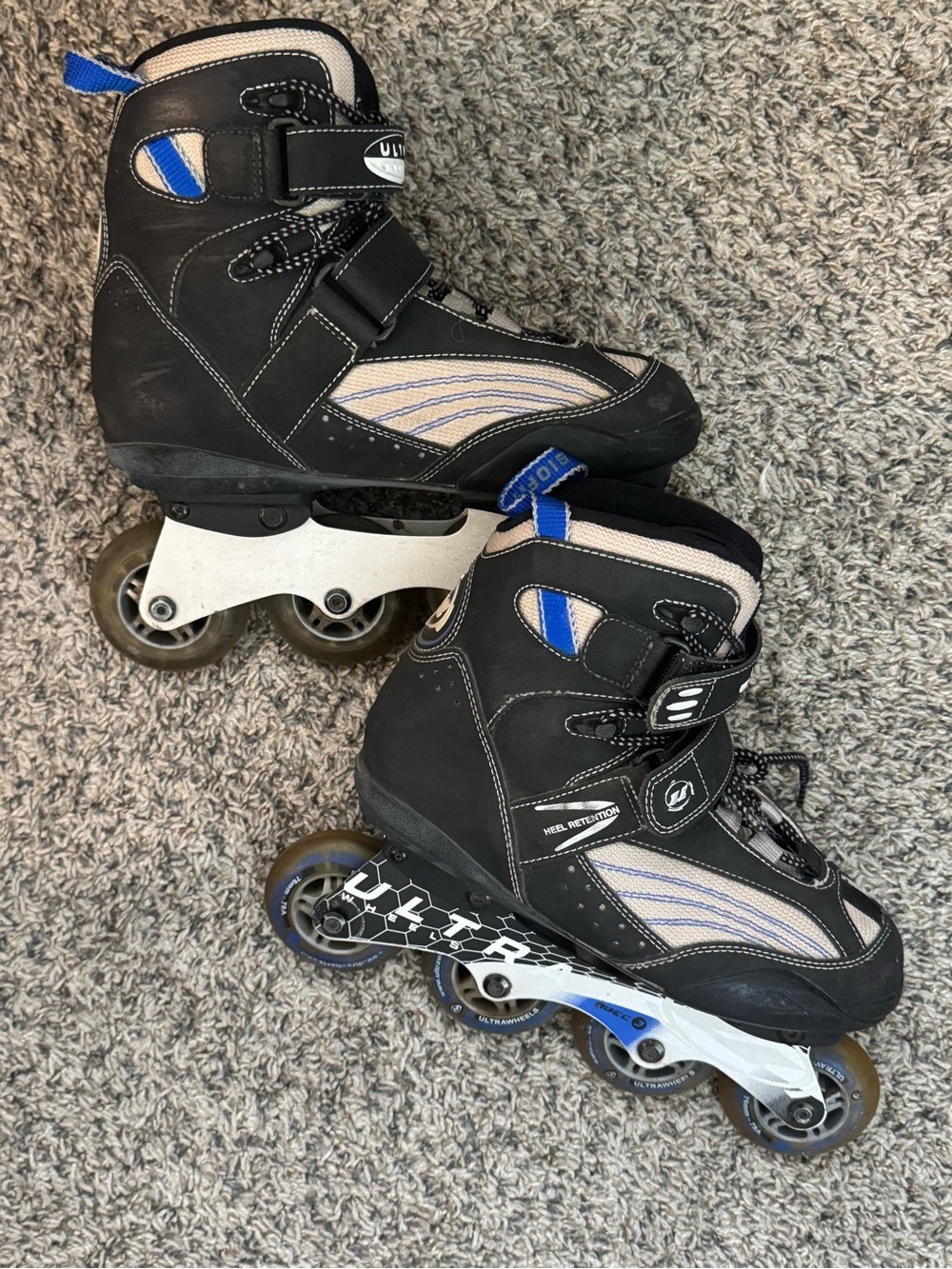 Ultra Wheels Men’s Inline Skates Rollerblades Size 7 – Black/Blue